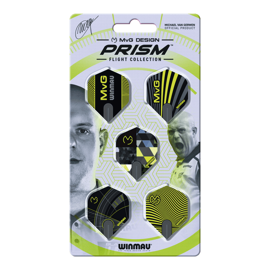Winmau Michael Van Gerwen Prism No2 Standard Flight Collection Hier ist die Winmau Michael Van Gerwen Prism No2 Standard Flight Collection zu sehen. Die Sammlung bietet verschiedene Dart Flights.