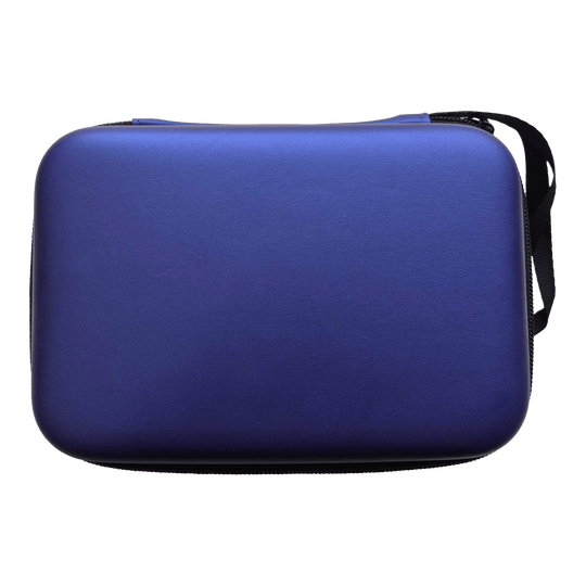 Pouzdro na šipky McDart System-4 Ein weiteres Bild eines blauen, metallischen Dartcase ist abgebildet. Dies könnte das McDart DC02 Modell sein.