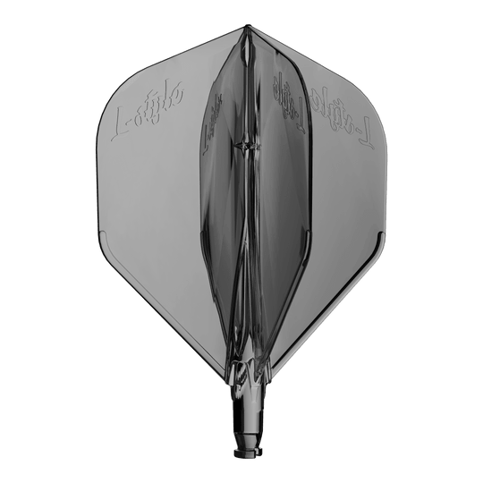 Náhradní let L-Style L-System L1 Abgebildet ist ein durchsichtiger Ersatzflight für Dartpfeile in Schwarz. Die Oberfläche ist glänzend.