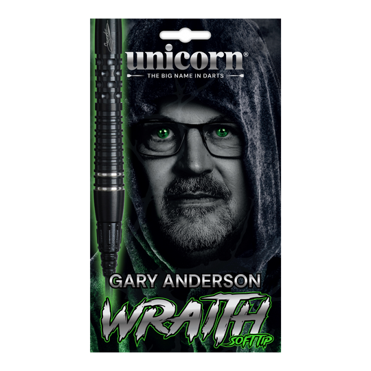 Šipky Unicorn Wraith Gary Anderson Phase 6 Soft - 20g Unicorn Wraith Gary Anderson Phase 6 Softdarts mit 20g Gewicht ist auf dem Bild zu sehen. Der Softdart ist detailliert dargestellt.