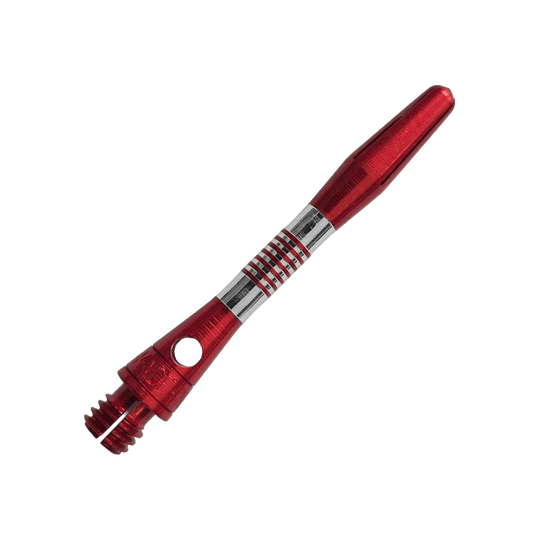 Hliníkové šachty Bulls NL Cetra - červené Gezeigt werden rote BullsNL Cetra Aluminium Shafts mit einer Länge von 34 mm. Das Produkt ist für das Dartspiel gedacht.