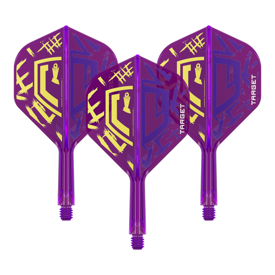 Zu sehen sind die Target K-Flex Luke Littler World Champion 2025 No2 Standard Flights mit 19 mm Länge. Dieses Set ist für Darts geeignet.