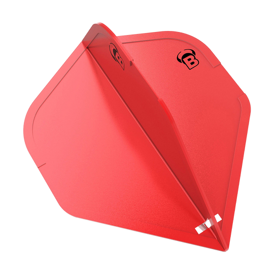 BL50003_Bulls_DragonFlights_Standard_Rot_1 Das Bild zeigt ein rotes Dart-Flight mit dem Logo "B" darauf. Es handelt sich um das Produkt "Bulls DragonFlights Standard".