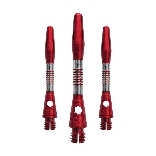 Hliníkové šachty Bulls NL Cetra - červené Abgebildet ist ein Set roter Aluminium Shafts mit 34 mm Länge. Sie werden wahrscheinlich beim Dartspiel verwendet.
