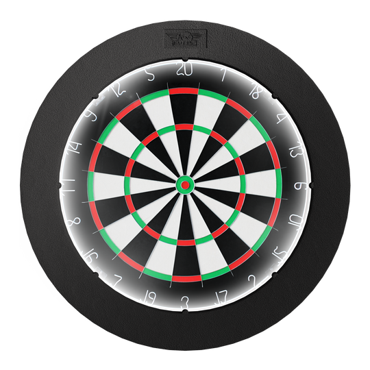 Systém prostorového osvětlení Bulls NL Lumo Light Das Bild zeigt das Produkt "Bulls NL Lumo Light Surround Beleuchtungssystem", das eine Dartscheibe mit integriertem LED-Licht darstellt. Die Beleuchtung sorgt für eine optimale Ausleuchtung des Spielfelds.