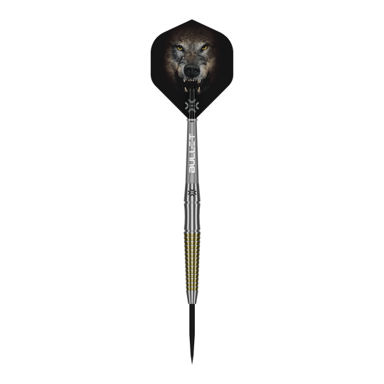 Ocelové šipky Bullet Fang Hier sieht man die Bullet Fang Steeldarts aus einer anderen Perspektive. Die Details der Darts sind gut erkennbar.