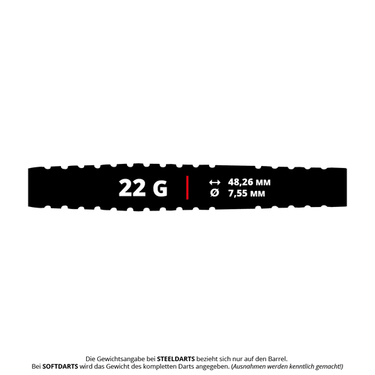 Měkké šipky Red Dragon Ascend Torpedo - 22g Dies ist ein Bild der Red Dragon Ascend Torpedo Softdarts mit 22g Gewicht. Die Softdarts eignen sich ideal für präzises Dartspiel.