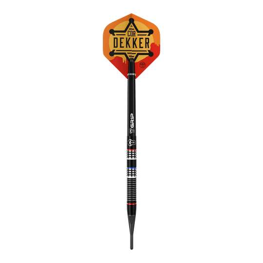 Měkké šipky Bulls Cor Dekker The Sheriff - 20g Auf dem Bild ist Bulls Cor Dekker The Sheriff Softdarts - 20g abgebildet. Diese hochwertigen Softdarts sind für elektronische Dartboards geeignet.