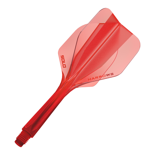Systém letmých hřídelí Harrows Solo No6 - červený Das Bild zeigt das Harrows Solo No6 Flight-Shaft-System in Rot. Es handelt sich um einen Teil eines Dartpfeils, der zur Verbindung von Shaft und Flight dient.