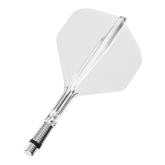 Standardní letky Target K-Shift No2 – Vymazat Dieses Bild zeigt ein einzelnes Target KShift No2 Standard Flight, klar, mit einer Größe von 26mm. Es handelt sich um ein Teil für Dartpfeile.