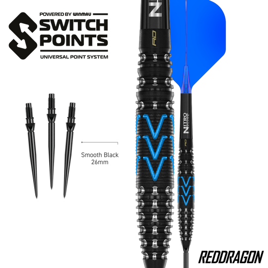 Ocelové šipky Red Dragon AMP Torpedo Switch Point Hier sieht man die Red Dragon AMP Torpedo Switch Point Steeldarts. Diese Darts sind für präzises Werfen entwickelt worden.