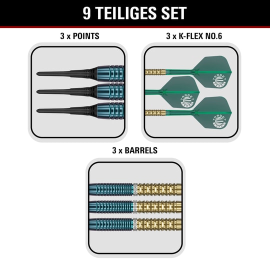 Šipky Target Japan Prime Series Zenith GEN 2.5 Soft - 20g Gezeigt werden hier die Target Japan Prime Series Zenith GEN 2.5 Softdarts - 20g. Sie sind speziell für Softdartspieler entwickelt.