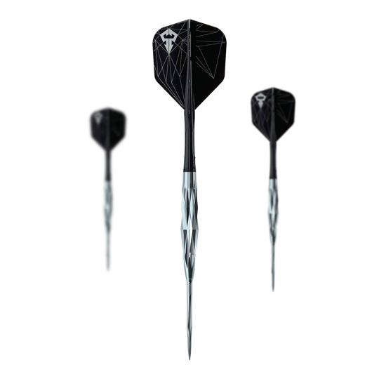 Auf dem Bild sind die Caliburn Starships Series Hyperion Steeldarts im Set zu sehen. Sie eignen sich perfekt für Steeldart-Enthusiasten.