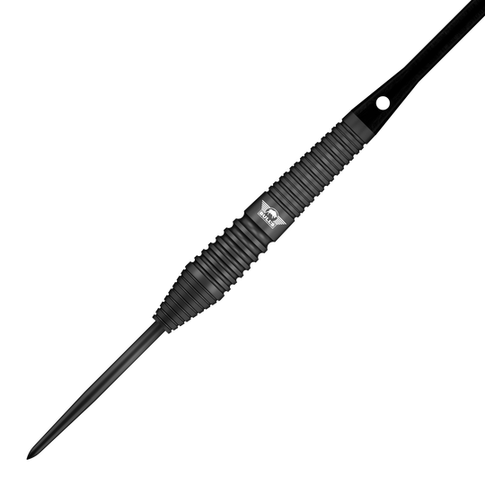 Abbildung der Bulls NL Max Hopp Black Steeldarts. Die Steeldarts sind aus einer anderen Perspektive zu sehen.