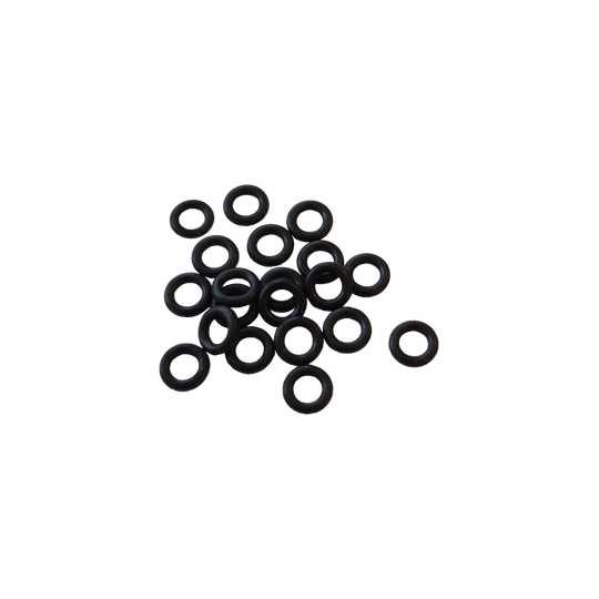 601_Shaftgummis_20er_Set_1 Auf dem Bild sind zwanzig schwarze Gummiringe zu sehen. Es handelt sich um ein Set von Shaftgummis (20er Set).