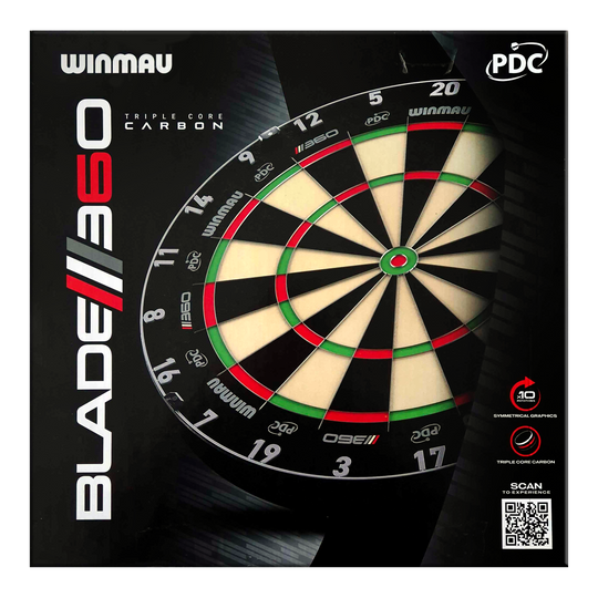 Das Bild zeigt ein Dartboard. Der Dateiname lautet '3060_Winmau_Blade_360_Steeldartboard_5'.