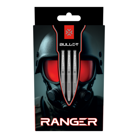 Ocelové šipky Bullet Ranger Zu sehen sind die Bullet Ranger Steeldarts. Die Darts sind in einer Dreiergruppe dargestellt.