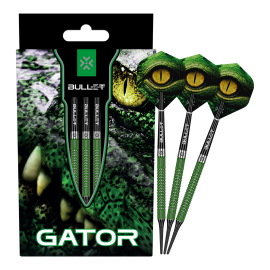 Šipky Bullet Gator Softdarts - 20g Die Abbildung zeigt das Produkt Bullet Gator Softdarts - 20g. Es handelt sich um ein Set von Softdarts mit einem Gewicht von 20 Gramm.