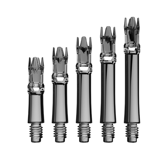 Náhradní hřídele L-Style L-System - čiré černé Abgebildet sind die L-Style L-System Ersatzshafts in Clear Black. Diese Schäfte dienen als Ersatzteile für Dartpfeile.