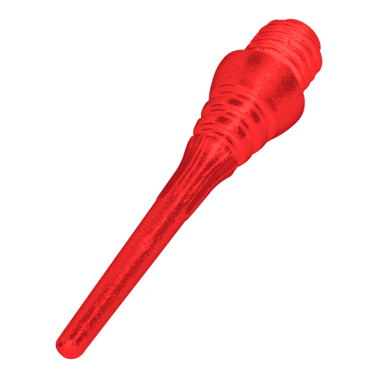 Winmau Triton Softtip Points Softdartspitzen (50-er Pack) Das Bild zeigt eine einzelne rote Softdart-Spitze. Sie hat ein Schraubgewinde und besteht aus Kunststoff.