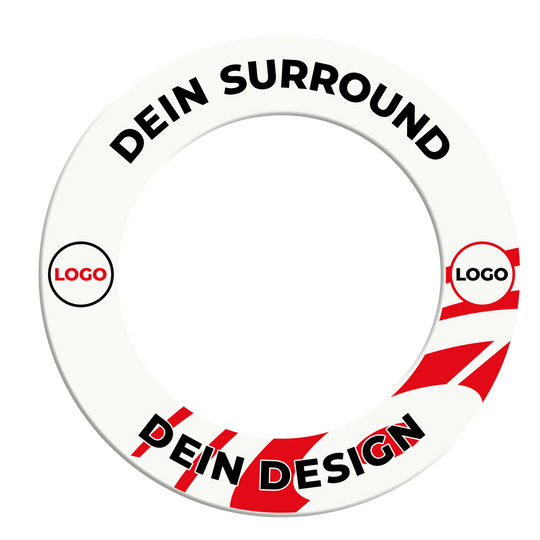 Ein Bild mit dem Namen MSF-Wei_Dartboard_Surround_Wunschdruck_Schwarz_Wei_2. Wahrscheinlich ist darauf ein weiß-schwarzes Dartboard-Surround mit individuellem Aufdruck zu sehen.