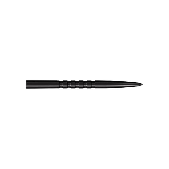 Das Bild zeigt schwarze Steeldartspitzen mit der Bezeichnung SM0051_Shot_Grip_Point_Steeldartspitzen_Schwarz_32mm_2. Die Spitzen sind 32 mm lang.