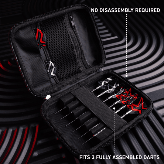 Abgebildet ist das Winmau Blade X Armor G2 Dartwallet. Die Darttasche eignet sich perfekt zur Aufbewahrung und für den Transport von Darts.