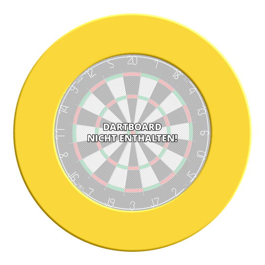 Das Bild zeigt ein Produkt namens McDart_Dartboard_Surround_Gelb_3. Es handelt sich um einen gelben Dartboard-Surround.