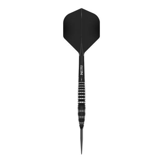 Abgebildet sind die Red Dragon Sable Bomb Switch Point Steeldarts. Diese Darts zeichnen sich durch ihre hochwertige Verarbeitung und spezielle Spitzen aus.
