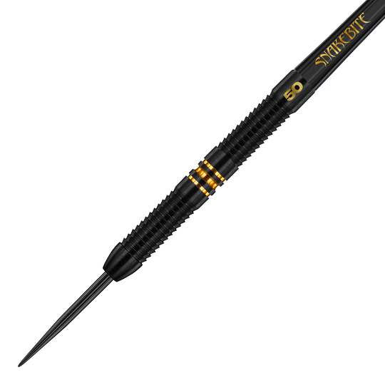 Red Dragon Peter Wright 50 Years Player Limited Edition Steeldarts - 21g. Hier ist ein spezieller Steeldartpfeil zum 50-jährigen Jubiläum von Peter Wright abgebildet.