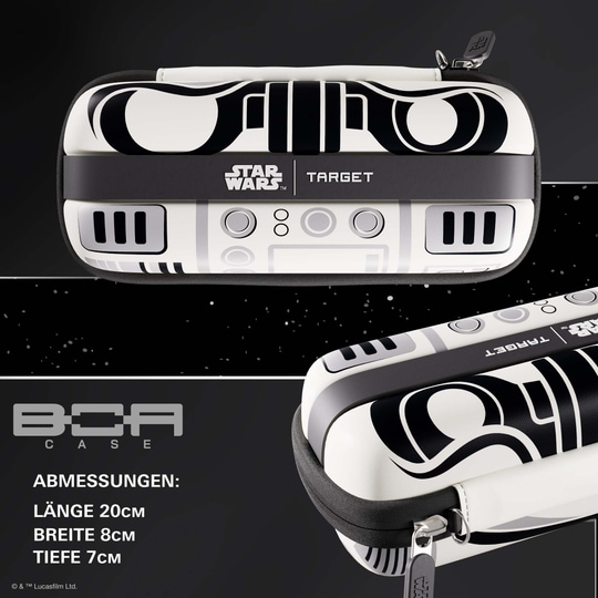 Pouzdro na šipky Target Star Wars Boa – Stormtrooper Auf diesem Bild sieht man das Target Star Wars Boa Dartcase im Stormtrooper Design. Das Dartcase ist im Stil der Star Wars Stormtrooper gestaltet.