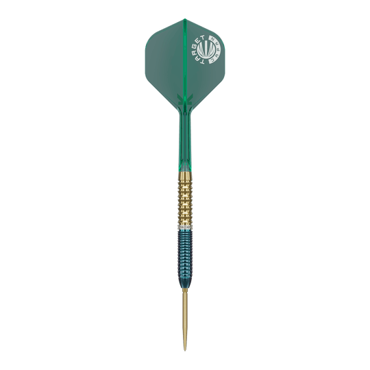 Die Target Japan Prime Series Zenith GEN 2.5 Swiss Point Steeldarts sind darauf zu sehen. Sie bieten Präzision und Qualität für Dartsportler.