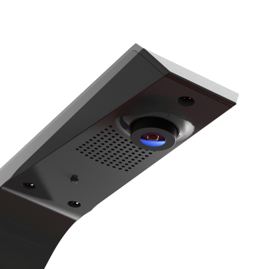 Systém automatického bodování GranDarts Gran Eye GEN2 Steeldart Das Bild zeigt das GranDarts GranEye Steeldart Auto-Scoring-System. Zu sehen ist eine Nahaufnahme des Geräts mit einer Kamera und Belüftungsschlitzen.