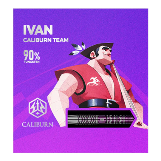 Měkké šipky Caliburn Awakening Ivan - 20g Das Bild stellt die Caliburn Awakening Ivan Softdarts - 20g dar. Diese Darts sind optimal für Softdart-Enthusiasten.