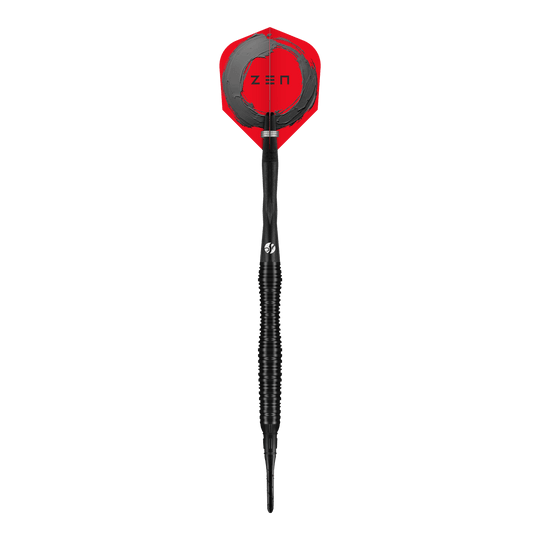 Šipky Shot ZEN Scallop Soft - 20g Hier sind die Shot ZEN Scallop Softdarts mit 20g Gewicht abgebildet. Das Bild zeigt die schlanke Form und das strukturierte Barrel.