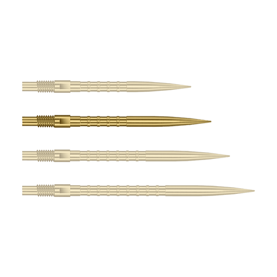 Špičky na šipky Harrows Quick Point Heavy Metal - zlaté Abgebildet ist eine einzelne goldene Dartspitze mit 30mm Länge und Metallgriff. Es handelt sich um die Harrows Quick Point Heavy Metal Grip Dartspitzen Gold 30mm.