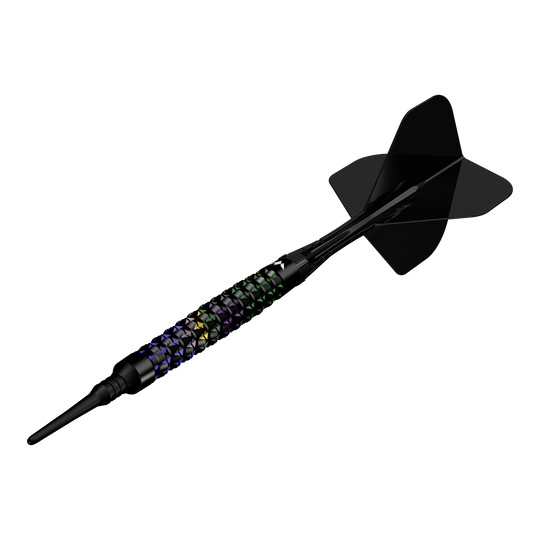 Měkké šipky Mission Black Opal - 20g Abgebildet sind die Mission Black Opal Softdarts - 20g. Die Softdarts sind klar erkennbar dargestellt.