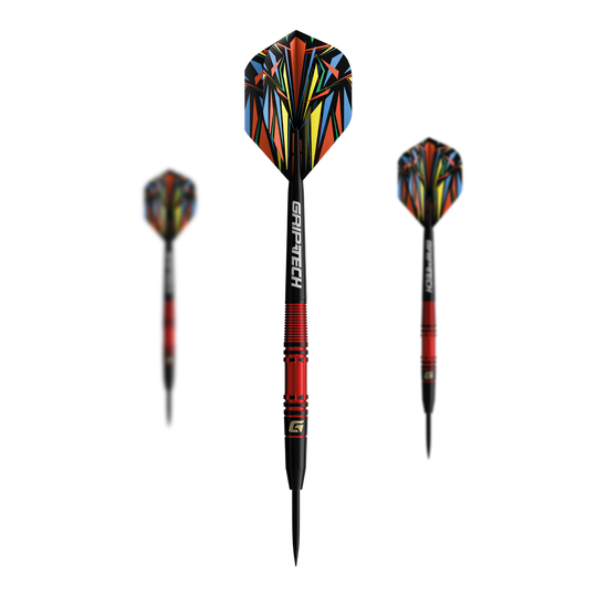 Šipky GOAT Athlete Red Tungsten Steel Das Bild zeigt die GOAT Athlete Red Tungsten Steeldarts. Die roten Steeldarts sind hochwertig verarbeitet.