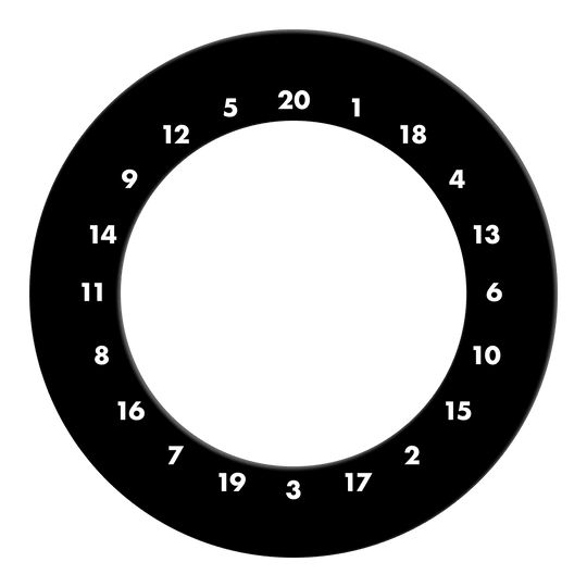 Obložení terče s HD čísly - vlastní barvy Zu sehen ist ein schwarzer Dartboard-Surround ohne Logo. Der Dateiname des Artikels ist 'DBS-HDOL-schwarz_HD_Zahlen_Dartboard_Surround_Ohne_Logo_Schwarz_2'.