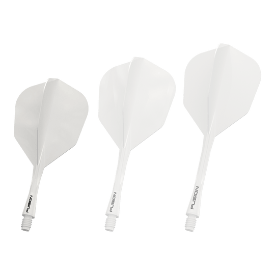 Letka Winmau Fusion System No.6 Solid White Auf diesem Bild sieht man das Winmau Fusion Flight Shaft System No6 in Weiß, 22mm. Es handelt sich um eine Komponente für Dartpfeile.