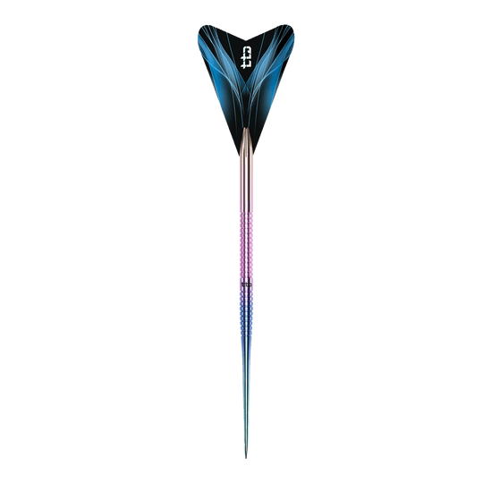 Hier sieht man den Caliburn TTD Complete Titanium T1 Rainbow Steeldarts - 5g. Der Dartpfeil ist besonders durch sein farbenfrohes Aussehen.