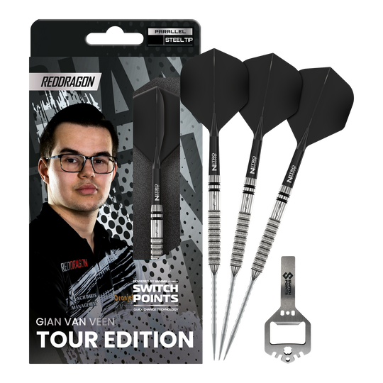 Ocelové šipky Red Dragon Gian Van Veen Tour Edition Switch Point - 21g Abgebildet sind die Red Dragon Gian Van Veen Tour Edition Switch Point Steeldarts - 21g in voller Länge. Die Steeldarts zeichnen sich durch ihre hochwertige Verarbeitung aus.