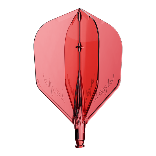Náhradní letka L-Style L-System L3 Ein Ersatzflight für Dartpfeile in klarem Rot ist zu sehen.