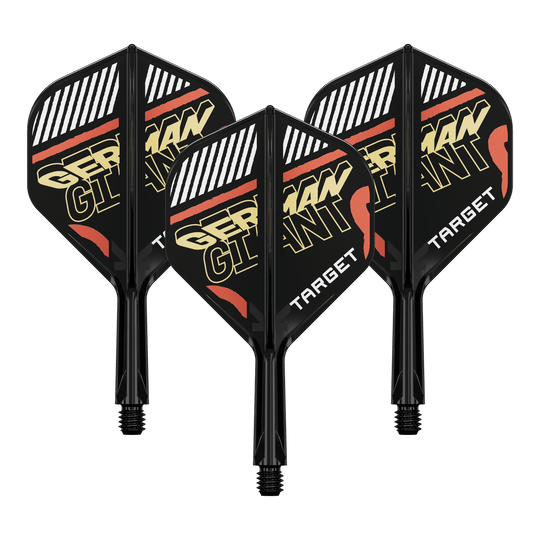 Systém standardní letové hřídele Target K-Flex Gabriel Clemens No2 Das Bild zeigt ein Flight-Shaft-System für Darts. Es handelt sich um ein Zubehör für professionelle Dartspieler.