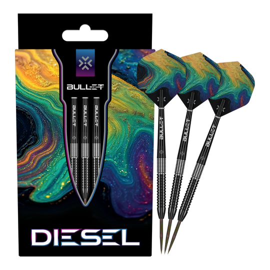 Ocelové šipky Bullet Diesel Hier wird das Produkt Bullet Diesel Steeldarts präsentiert. Die Steeldarts sind für den professionellen Dartsport geeignet.