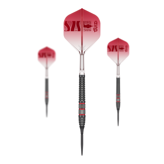 Šipky Target Nathan Aspinall 95K Swiss Point Steel Das Bild zeigt ein Set der Target Nathan Aspinall 95K Swiss Point Steeldarts. Die gesamte Produktzusammenstellung ist sichtbar.