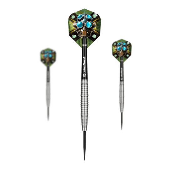 Ocelové šipky Shot Badlands Krush Hier sieht man die Shot Badlands Krush Steeldarts als Set. Das Produkt eignet sich für professionelle Dartspieler.