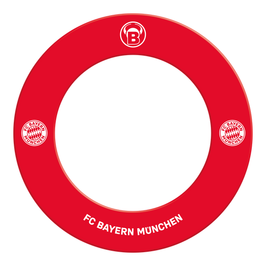 Prémiový prostorový terč pro šipky Bulls FC Bayern Mnichov Auf dem Bild ist das Bulls FC Bayern München Premium Dartboard Surround zu sehen. Das Surround schützt die Wand und trägt das Logo des FC Bayern München.