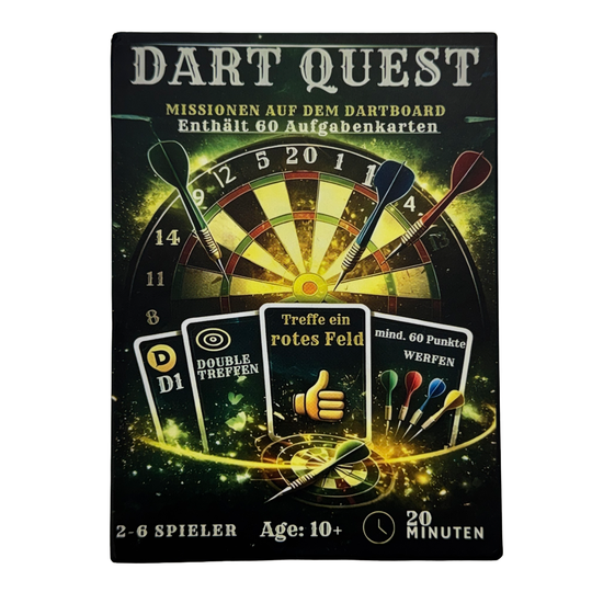 Karetní hra Dart Quest Dieses Bild zeigt das Dart Quest Kartenspiel. Das Produkt ist für unterhaltsame Spielabende geeignet.