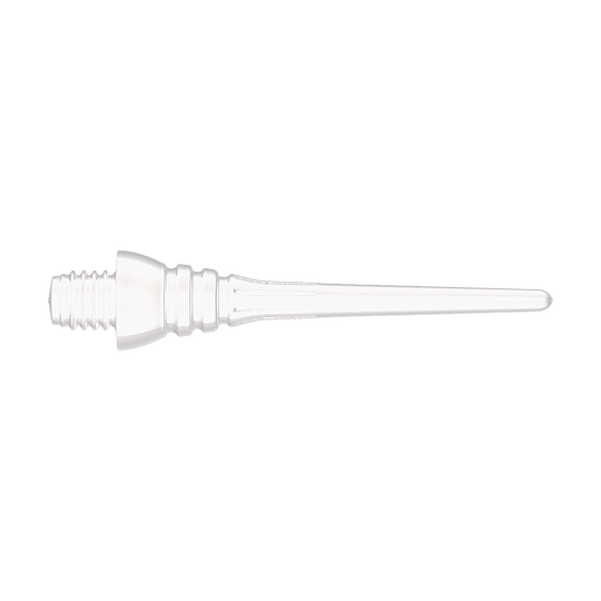 Winmau Triton Softtip Points Softdartspitzen (50-er Pack) Auf dem Bild ist eine weiße Softdartspitze mit Gewinde zu sehen. Sie liegt waagerecht vor einem neutralen Hintergrund.